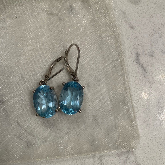 Blue Turquoise silver earrings - Picture 2 of 2